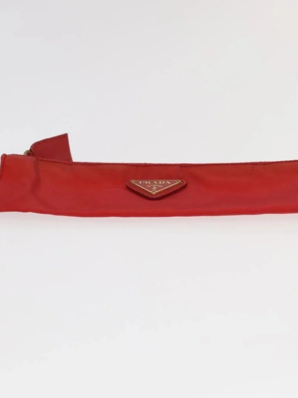 PRADA Sports Pouch Nylon 2 Set Red Beige Auth bs20324